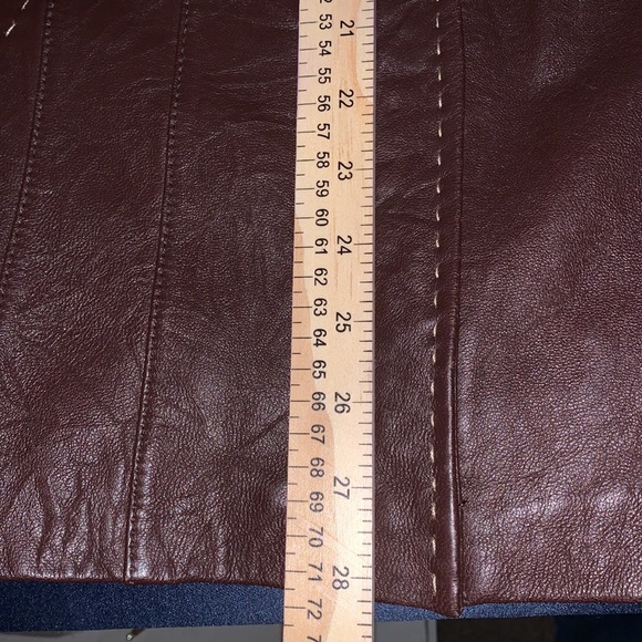 Chico’s Women’s Leather Shell Zip-Up Jacket Size 3 Brown - Picture 4 of 6